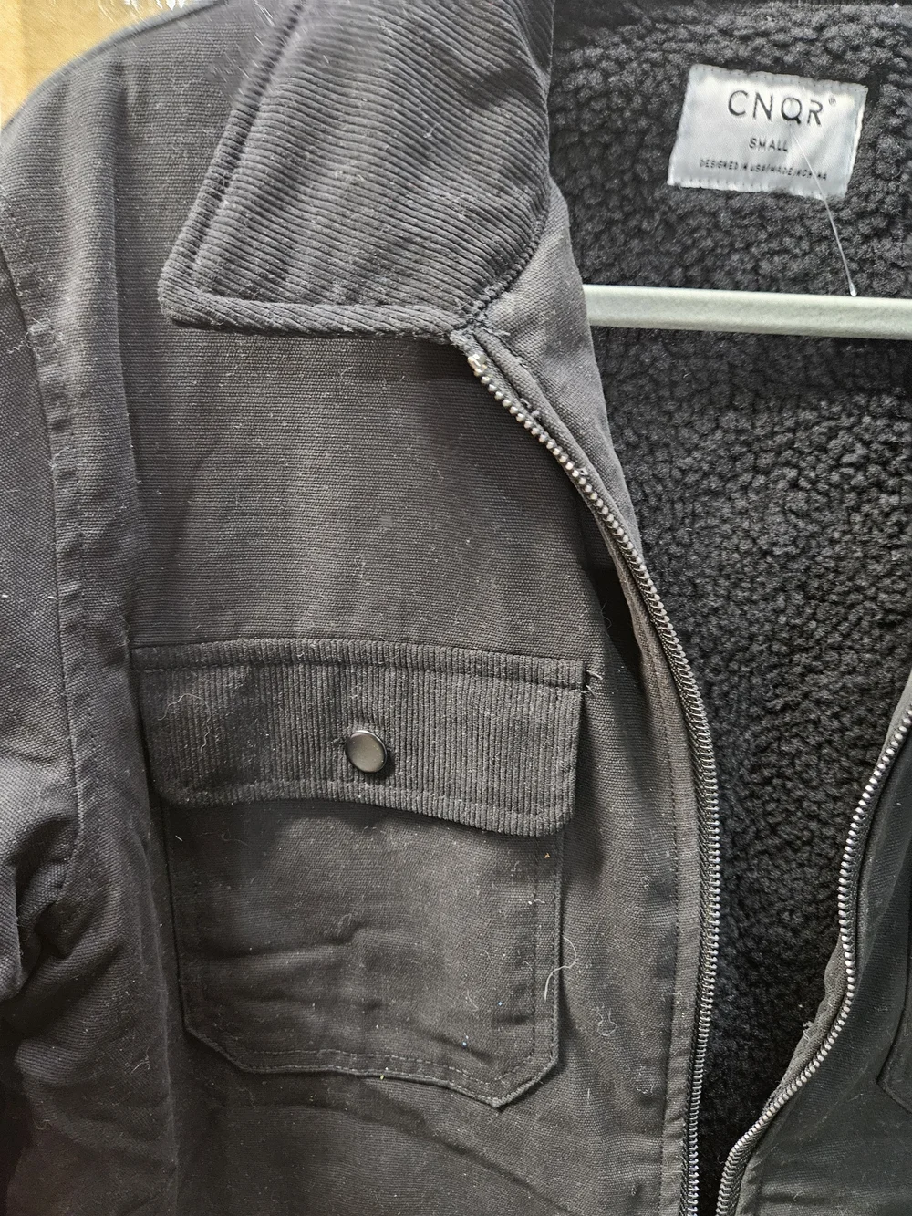 Men's Black Sherpa-Trim Field Jacket